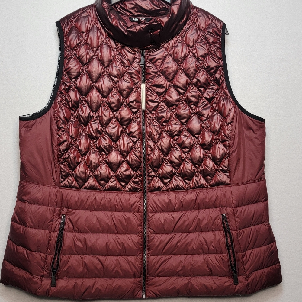 Calvin Klein Performance Burgundy‎ Down Puffer Vest SIZE 3X
